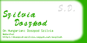 szilvia doszpod business card